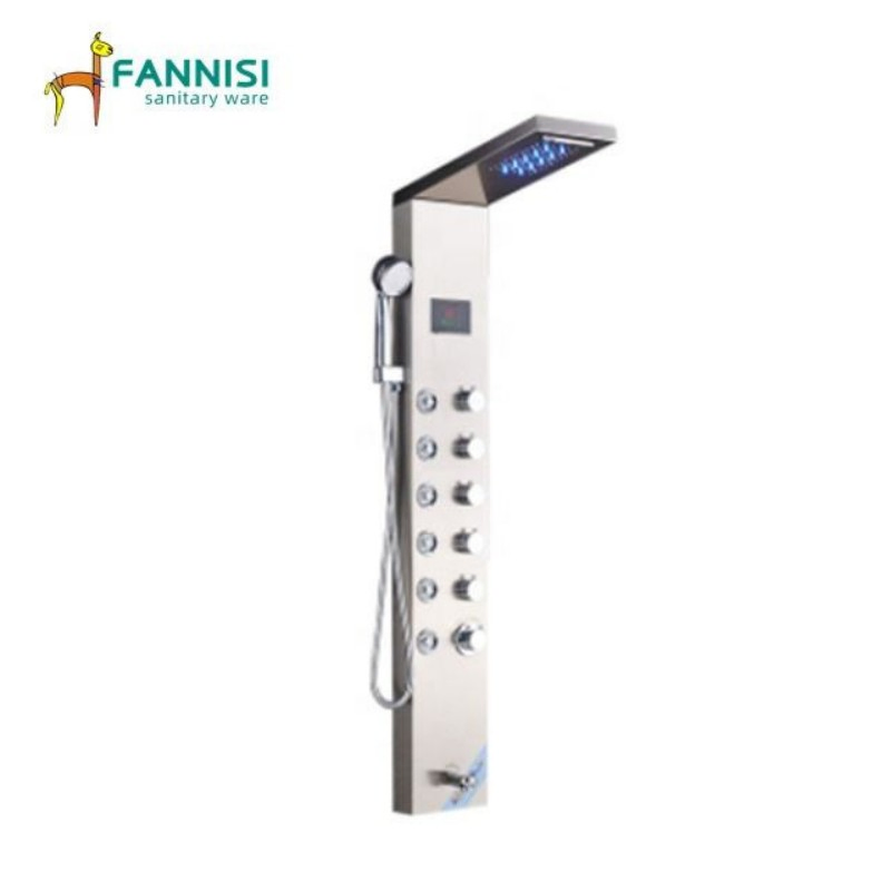 Factory Luxury Wall Mounted Thermostatic LED Rainfall Shower