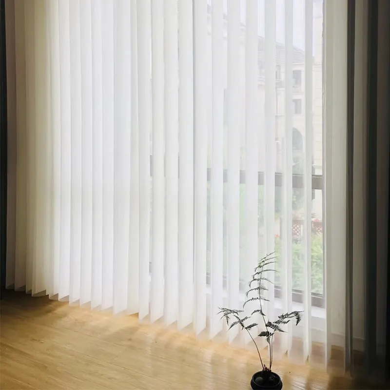 Customized Large Window Smart Electric Motorized Automatic Sheer Allusion Curtain Vertical Blinds