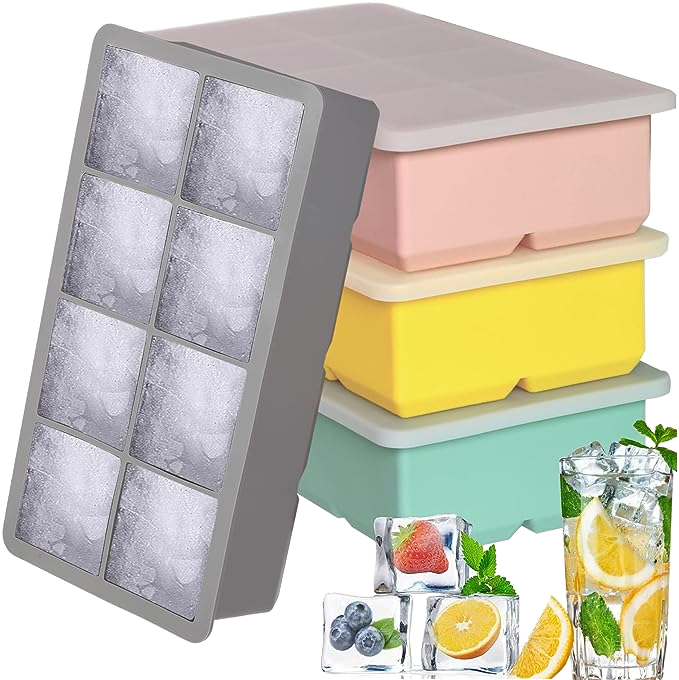 Portable Food-Grade Bisphenol a Mini Ice Cube Tray, Reusable Silicone Ice Cube Tray with Lid