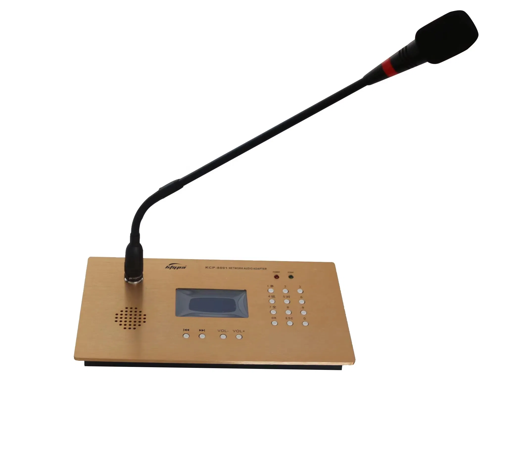 3 Inch Touch Screen Professional Public Address Infrared Remote Control Paging Microphone with Timed Background Music