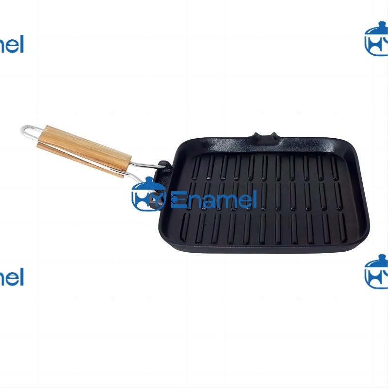 Folding Handles Cast Iron Grill Pan