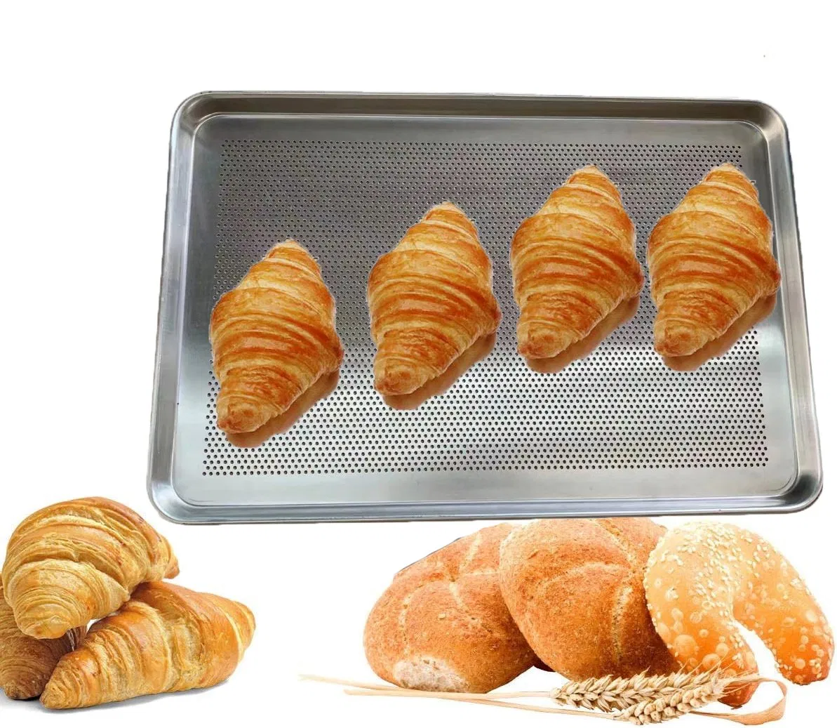 Wholesale Customized 60*40cm Aluminum Baking Sheet Pan Cookie Sheet Perforated Flat Bakery Tray