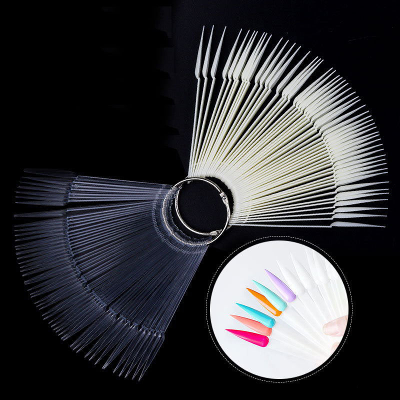 Cheaper Best Sale 50 Colors Sharp Color Display Nail Chart with Clear Natural Black