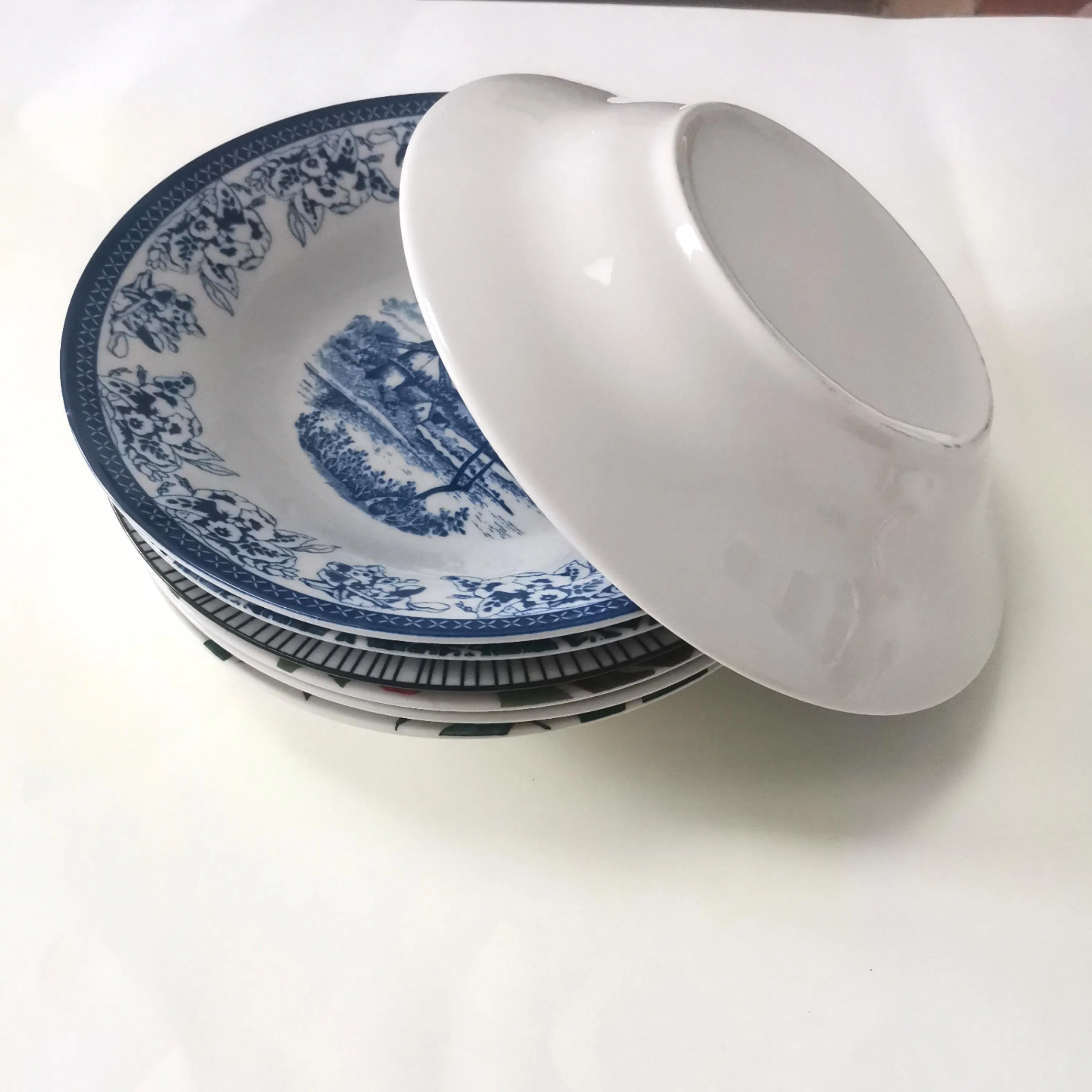9"Soup Plate Stamp Decal Porcelain Ceramics Tableware