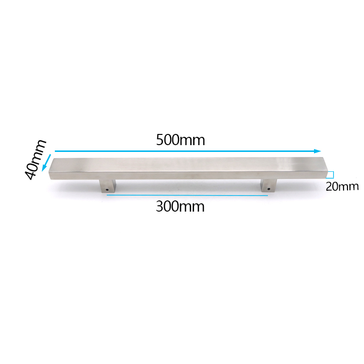 Modern Door Handle Stainless Steel Matte Black Square Glass Door Pull Handles