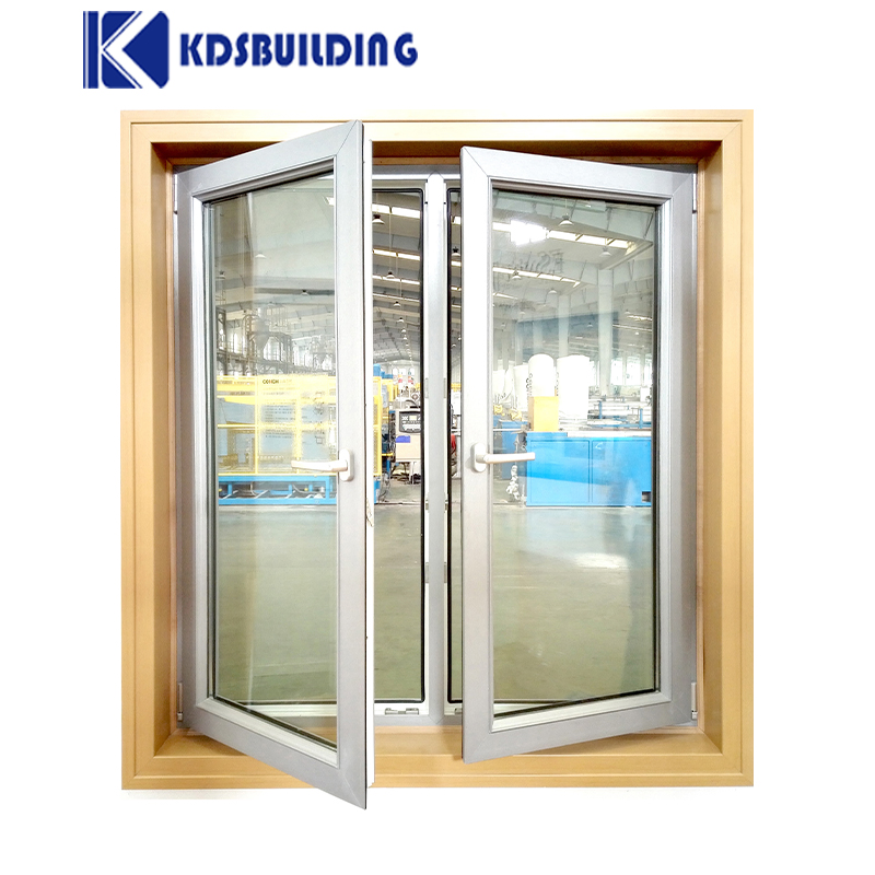 Kdsbuilding Double Pane PVC Window, China Plate Glass Window Prices Heat Insulation PVC Windows and Doors