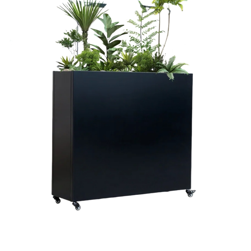 Горшок металлический оцинкованный прямоугольный с ножками