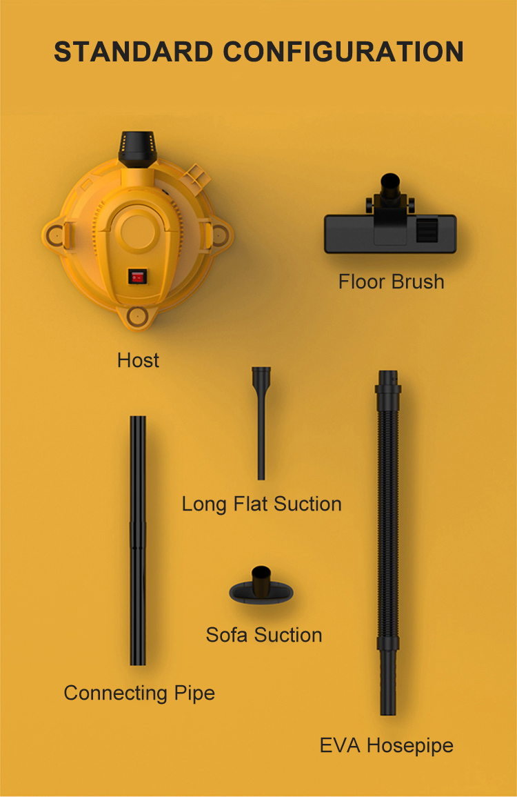 18kpa 1000W Handheld Canister Upright Vacuum Cleaner with Universal Wheels