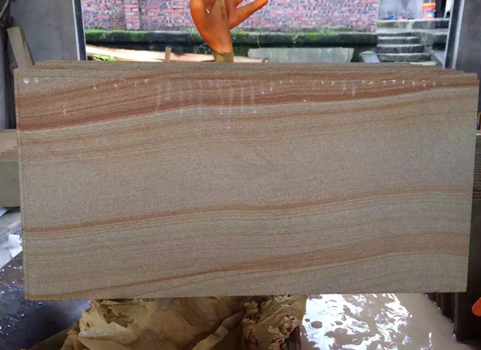 Teak Wood Sandstone Wall Cladding