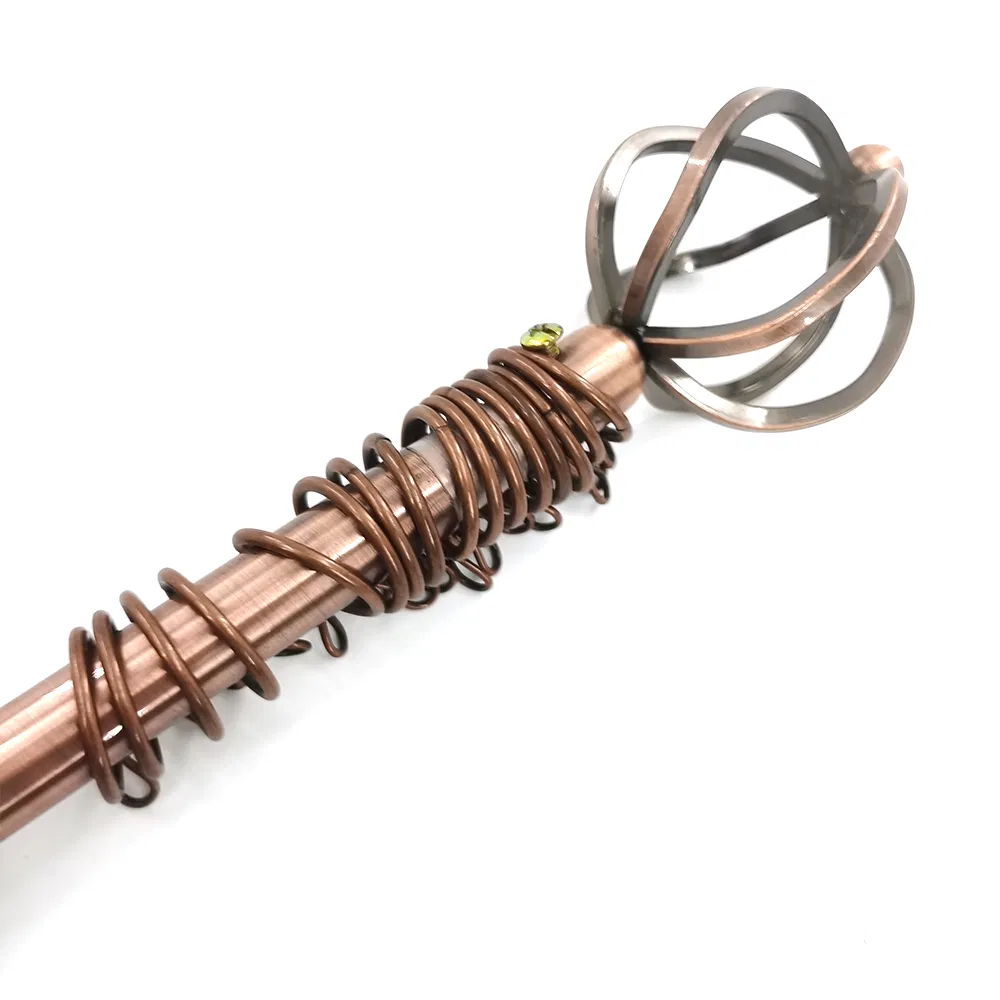 Wholesale Aluminum Alloy Finials Shower Curtain Rod Set Metal Curtain Rod Bracket