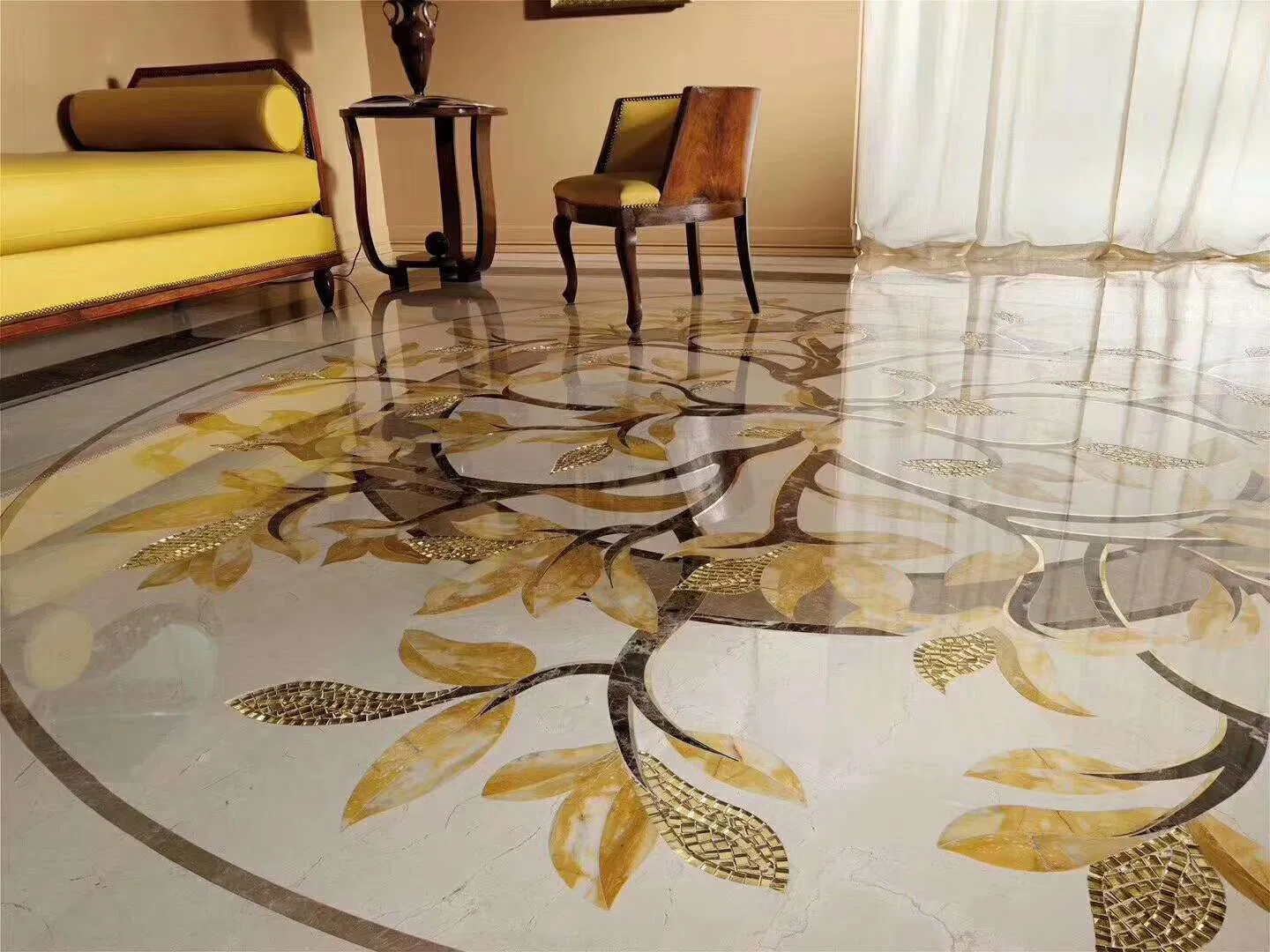 Мраморная мозаика Water Jet Medallion 25x25 см