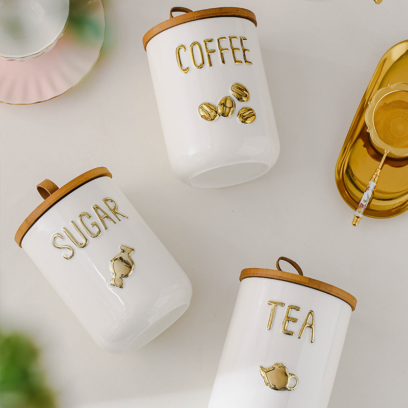 Ceramic Sugar Canister - Airtight Storage Container with Seal-Tight Lid