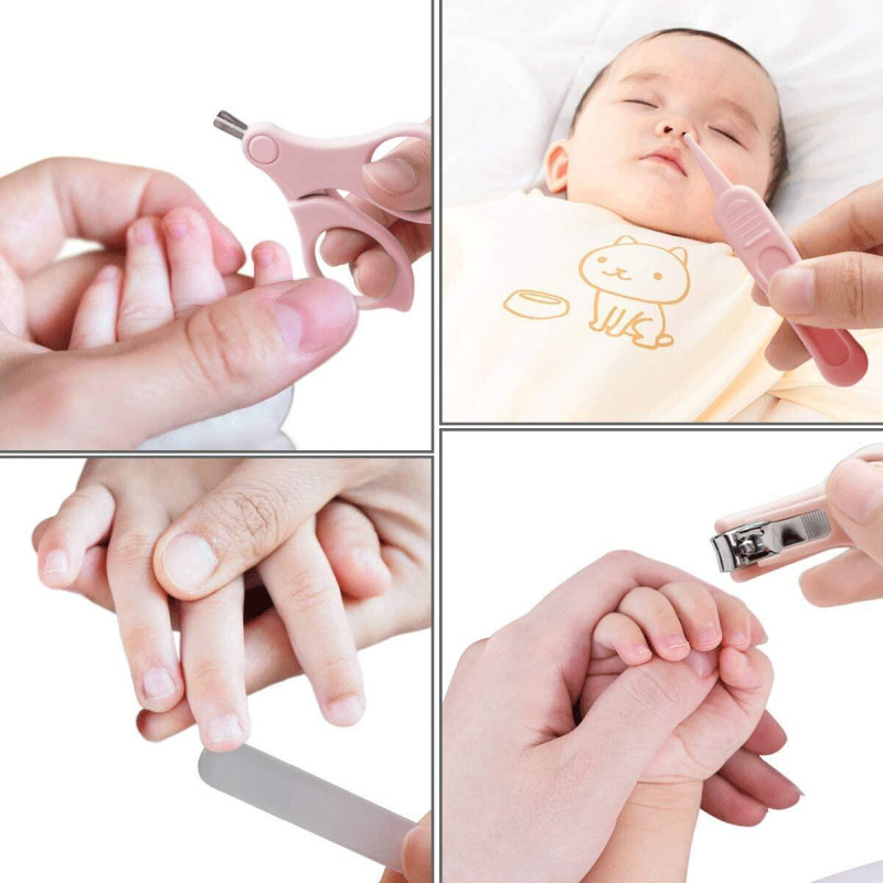 2025 Wholesale Baby Nail Clippers, 4-in-1 Safe Baby Nail Kit with Cute Case, Clipper, Scissors, Tweezers