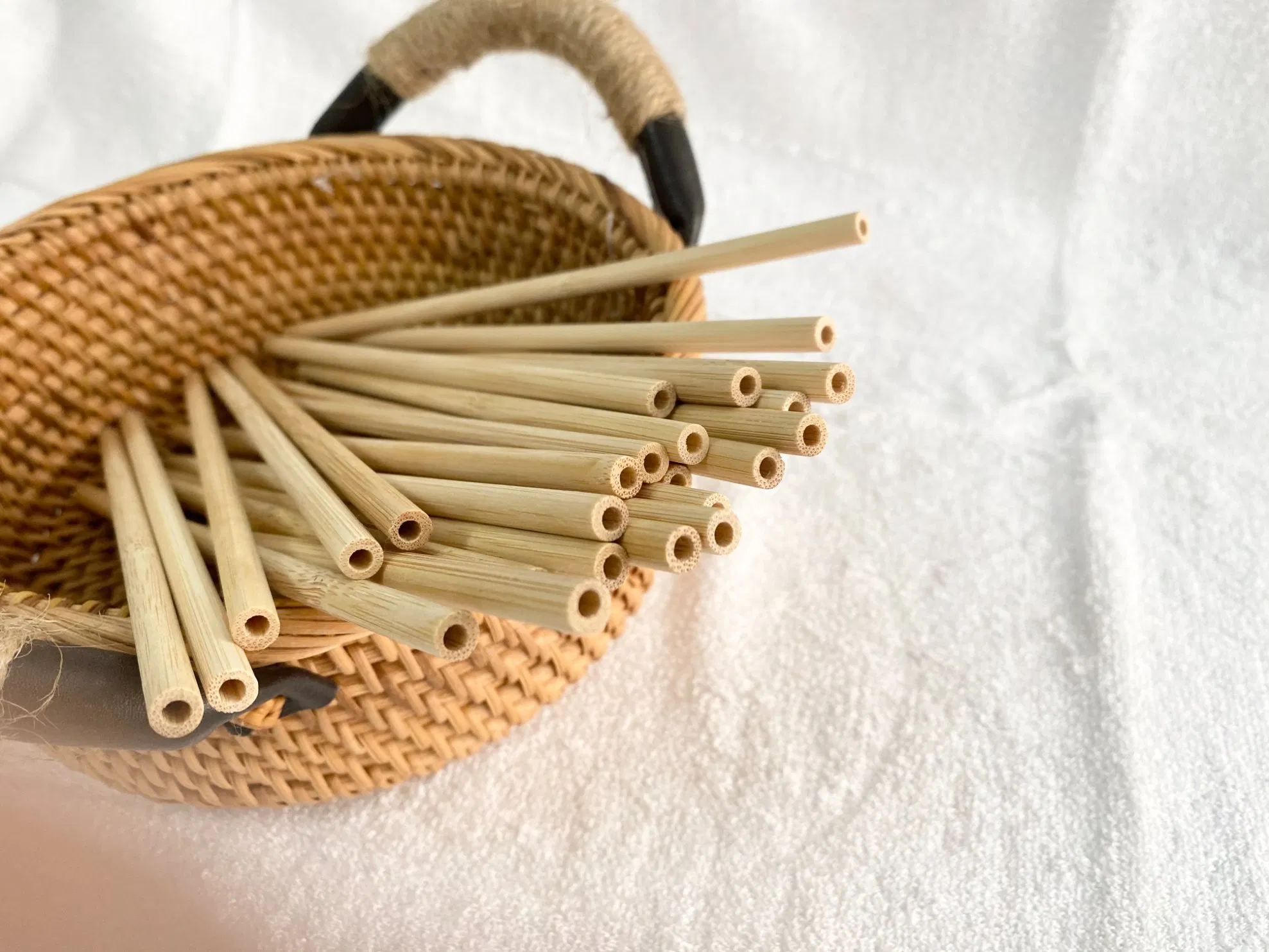 High Quality Biodegradable Bamboo Drinking Straws in Bulk Label Logo Factory Direct