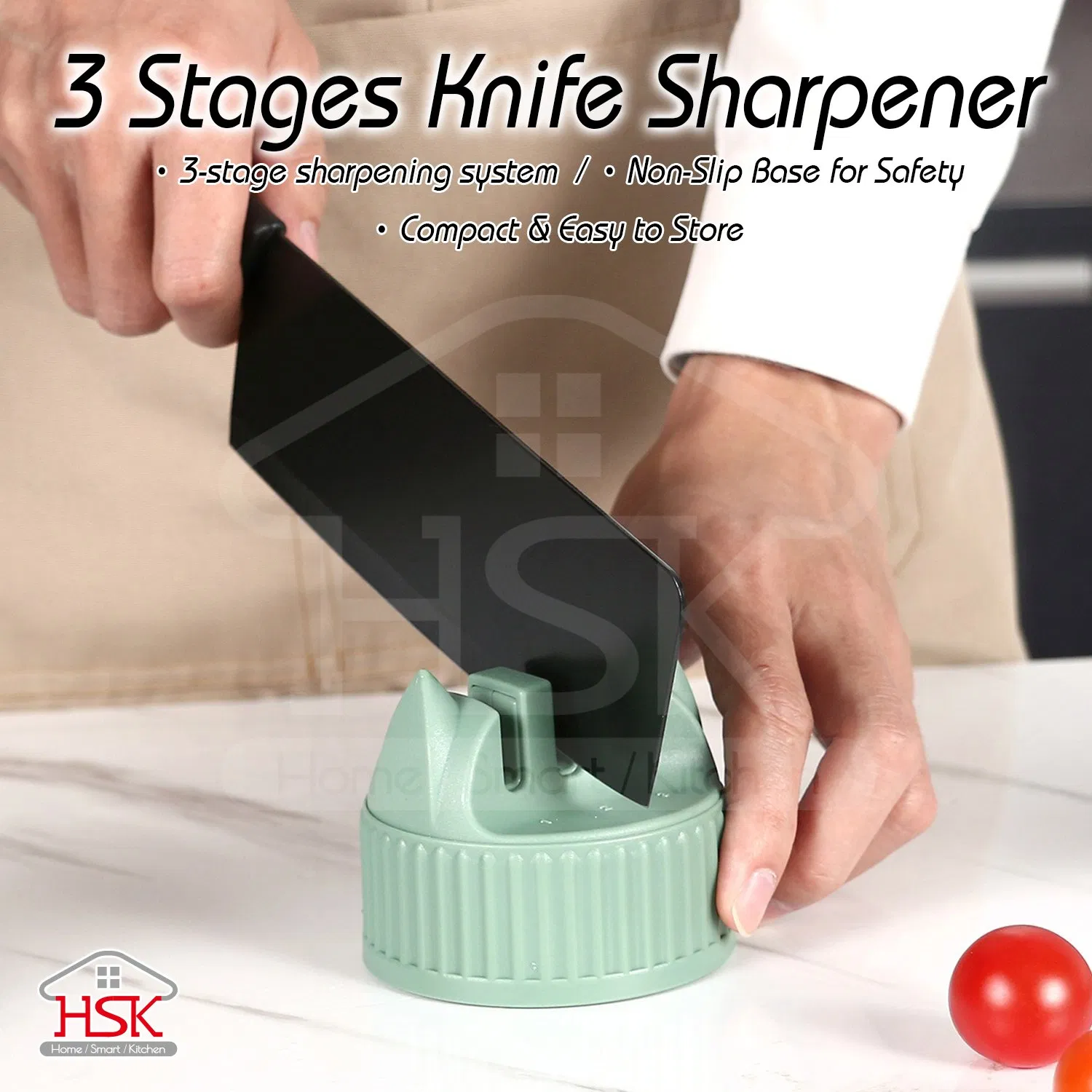 3 Stages Small Pocket Knife Sharpener
