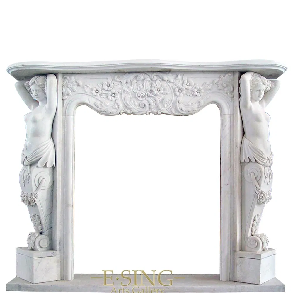 Well Polished Natural Stone Indoor Decoration Usage Stone Fireplace