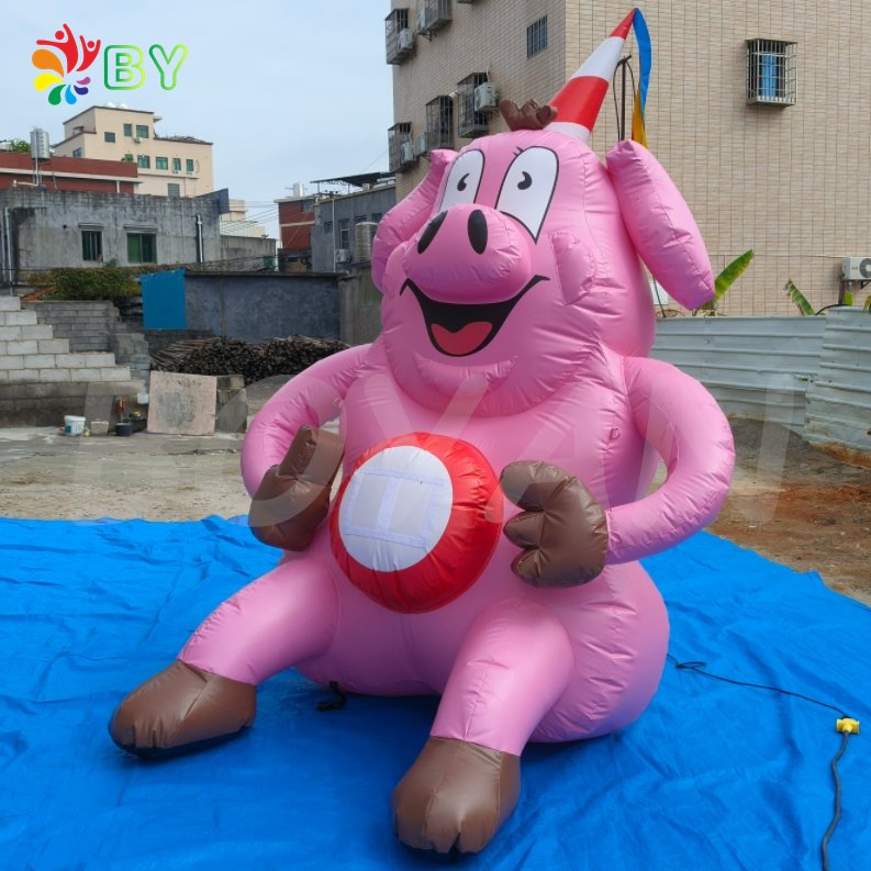 Customized Inflatable Pig Cartoon Model Inflatable Animal Cartoon Inflatable Fat Pig for Advertising Decoration