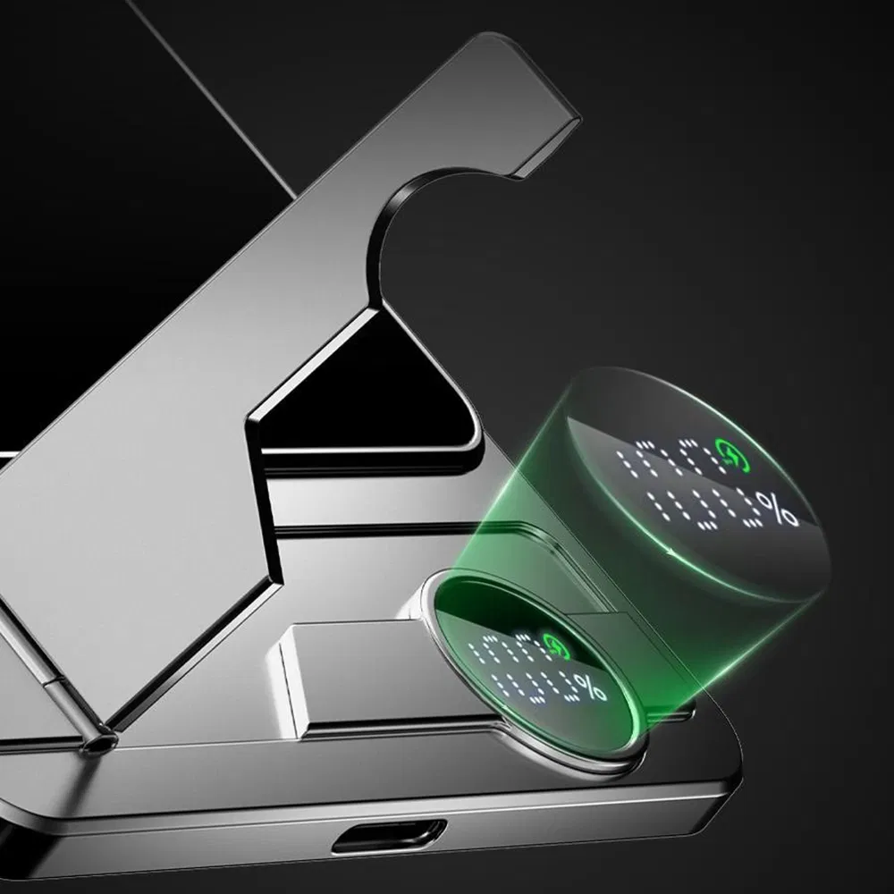 F15 10000mAh Ultra Thin Portable Power Bank 15W Wireless Magnetic Charger with Foldable Stand