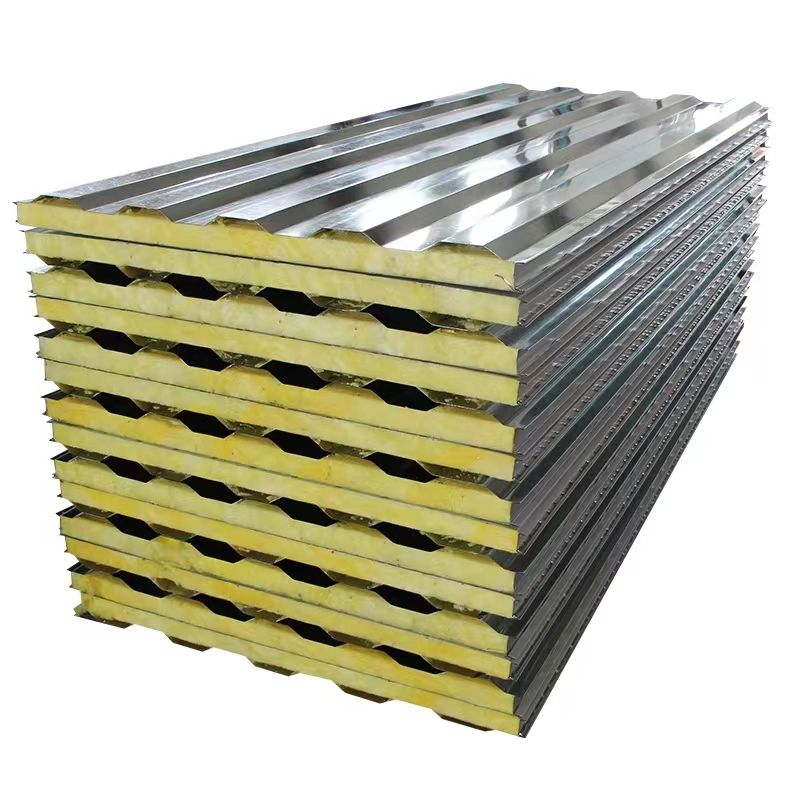 Color Steel Thermal Insulated Rock Basalt Wool Sandwich Panel for Container House, Light Steel Workshops
