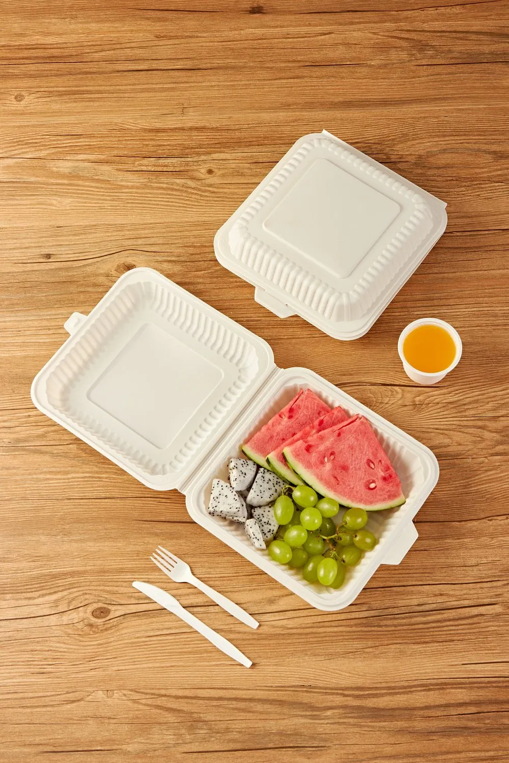 Disposable Eco Friendly Take out Food Containers Biodegradable Cornstarch Clamshell Box
