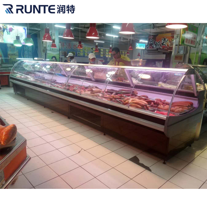 Refrigerated Delicatessen Freezer Refrigeration Counter Deli Showcase for Supermarket Display Cooler