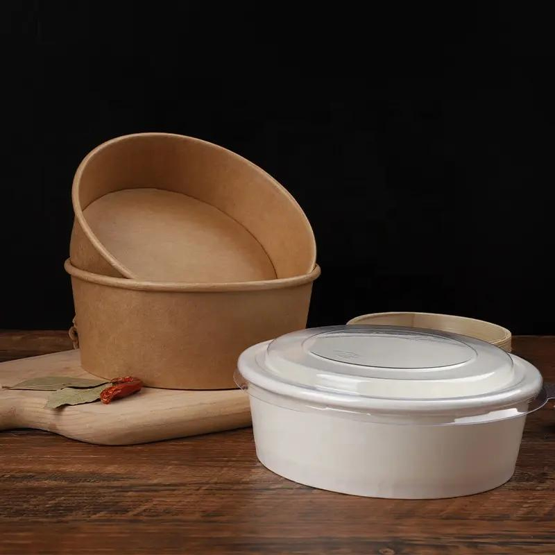 Custom Printed Kraft Packaging Box Kraft Paper Salad Bowl