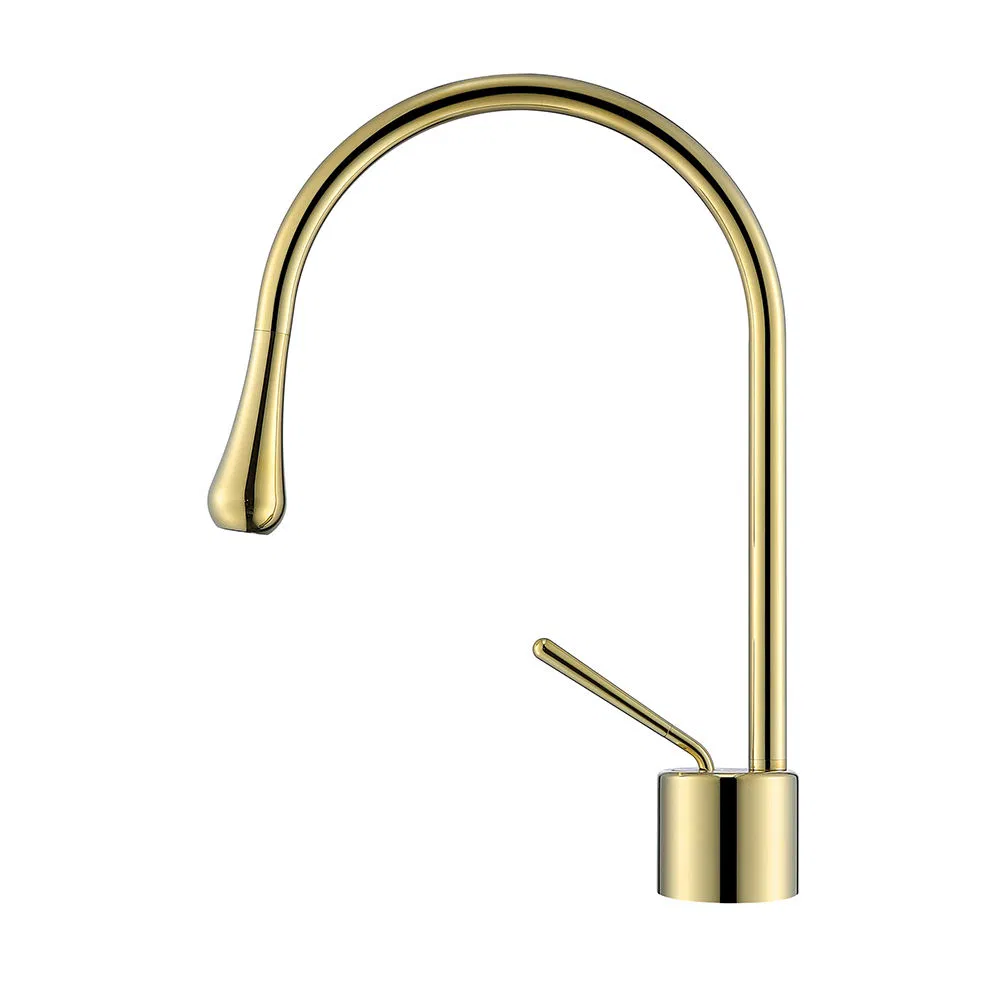 Sanitary Ware Single Hole Modern Brushed Gold Waterfall Bathroom Wash Basin Water Sink Mixer Taps Washing Brass Faucet