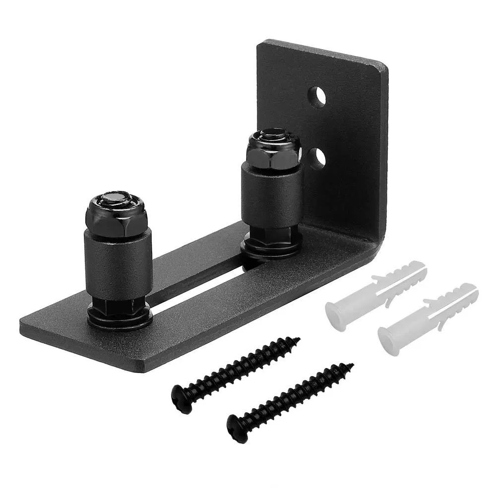 Black Powder Coated Carbon Steel Floor Guide Sliding Barn Door Accessory Wood Door Bottom Guide
