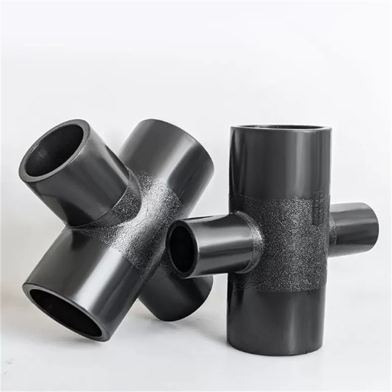 Zhongcai Pipe Fittings Equal Cross PE Welding for Water Supply Plastic Tube