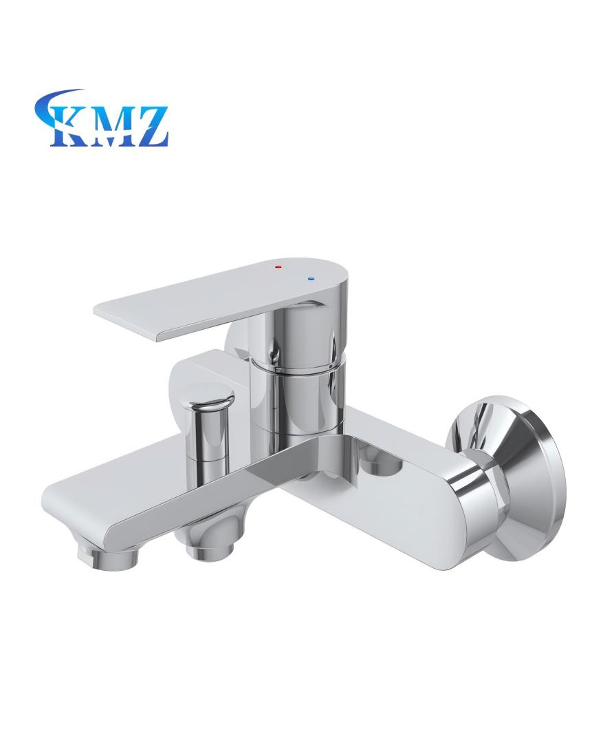 Multifunctional Chrome-Plated Brass Double-Handed Faucet Hot and Cold Bathhtub Shower Faucet for Bathroom Use