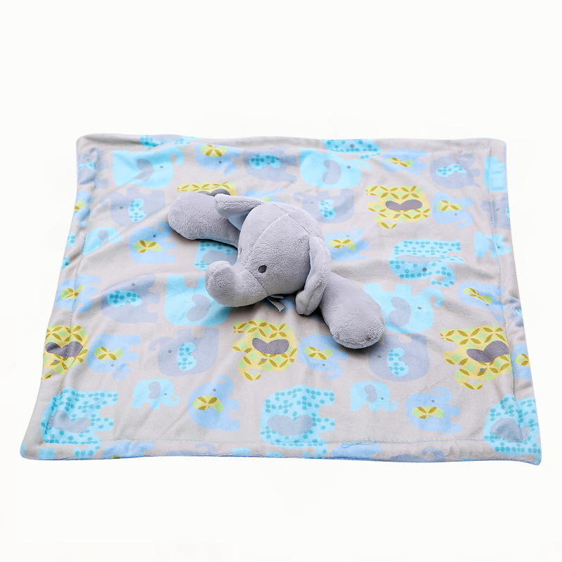 Custom Plush Stuffed Animal Head Soft Baby Doudou Blanket Toys