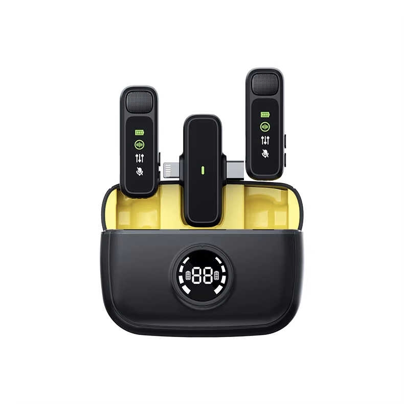 Noise Canceling Mini Wireless Lavalier Microphone Lapel Mic for Vlog