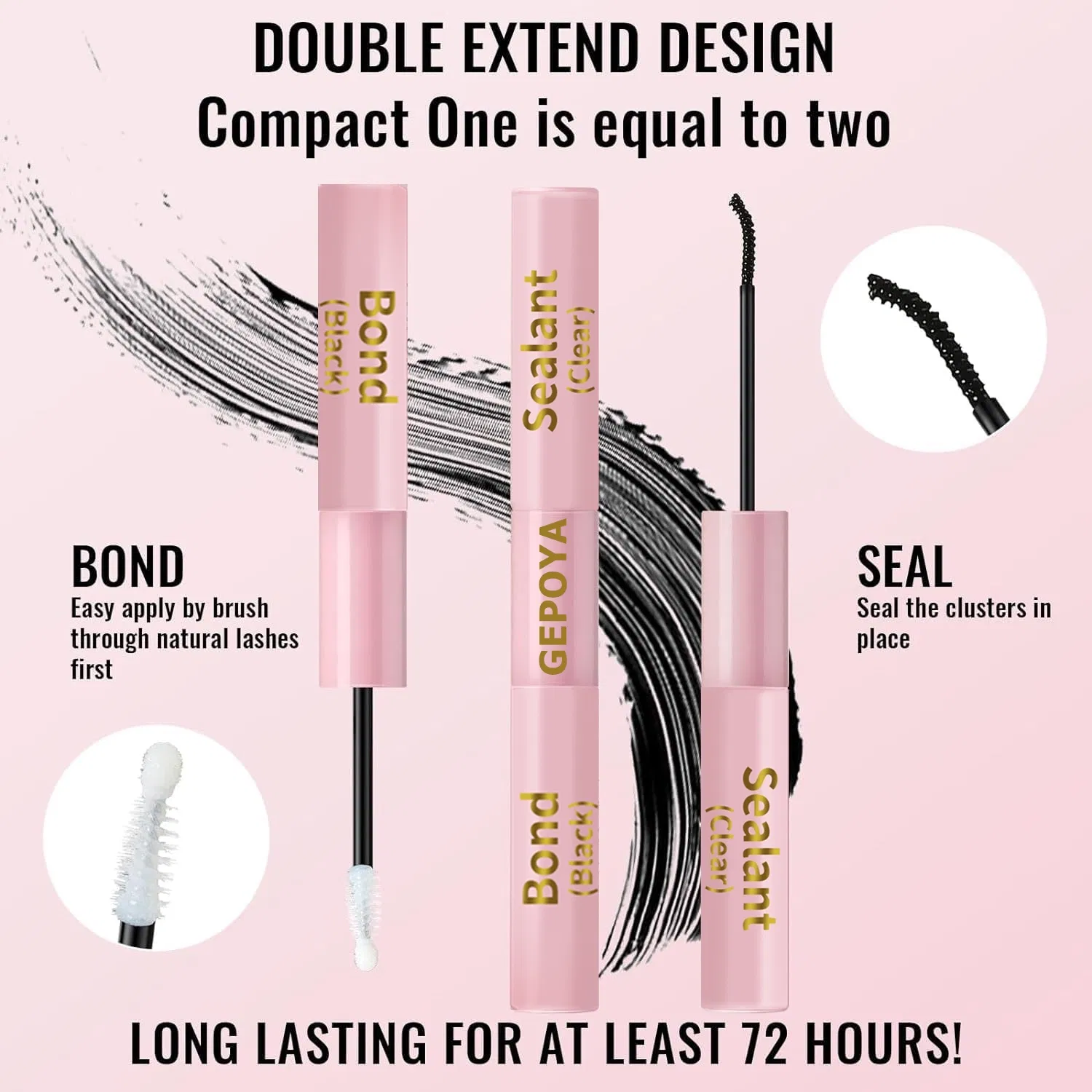 Eyelash Extension Glue with Clear 2-in-1 Adhesive Sealant