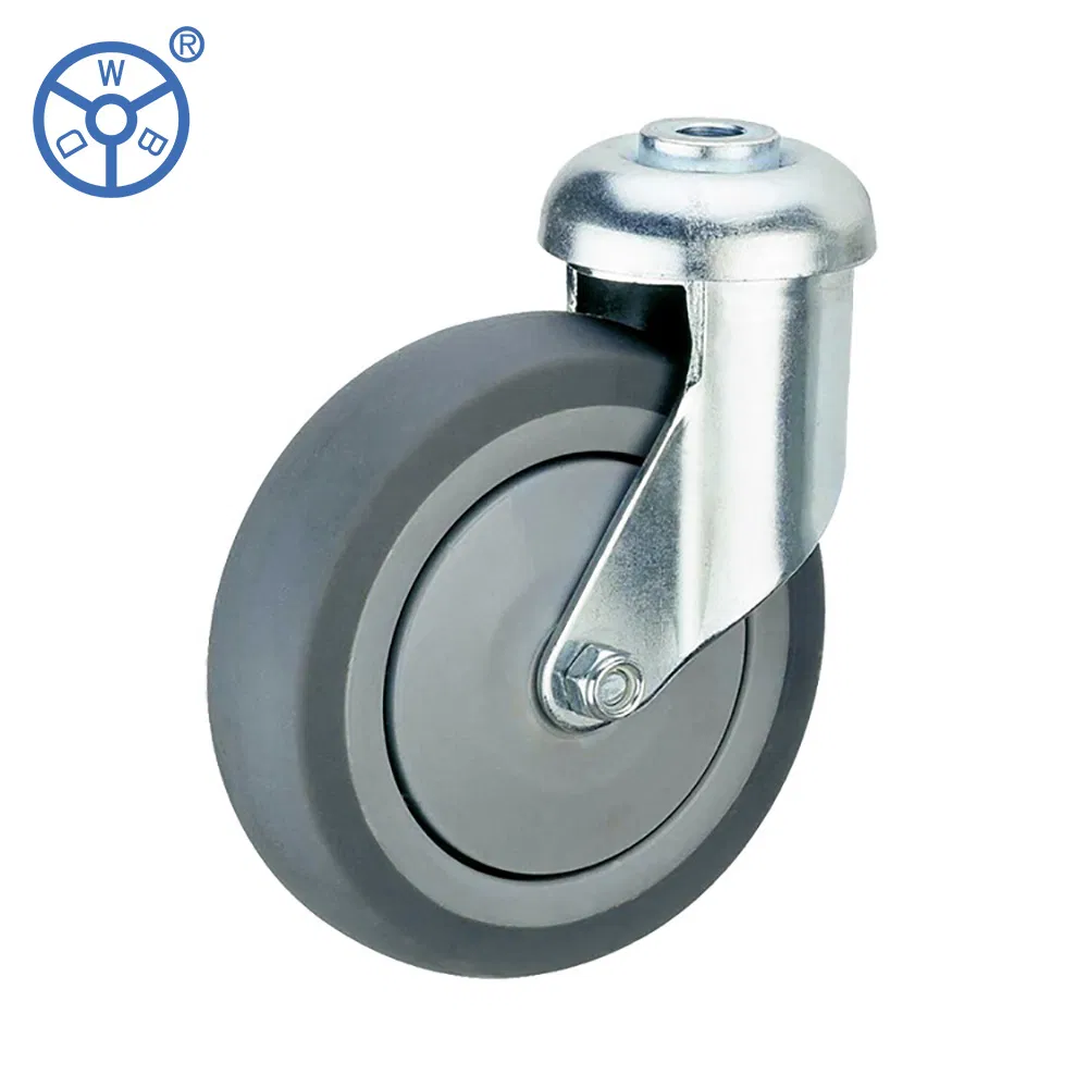 5inch 125mm Bolt Hole Type Thermoplastic Rubber Wheel Supermarket Caster