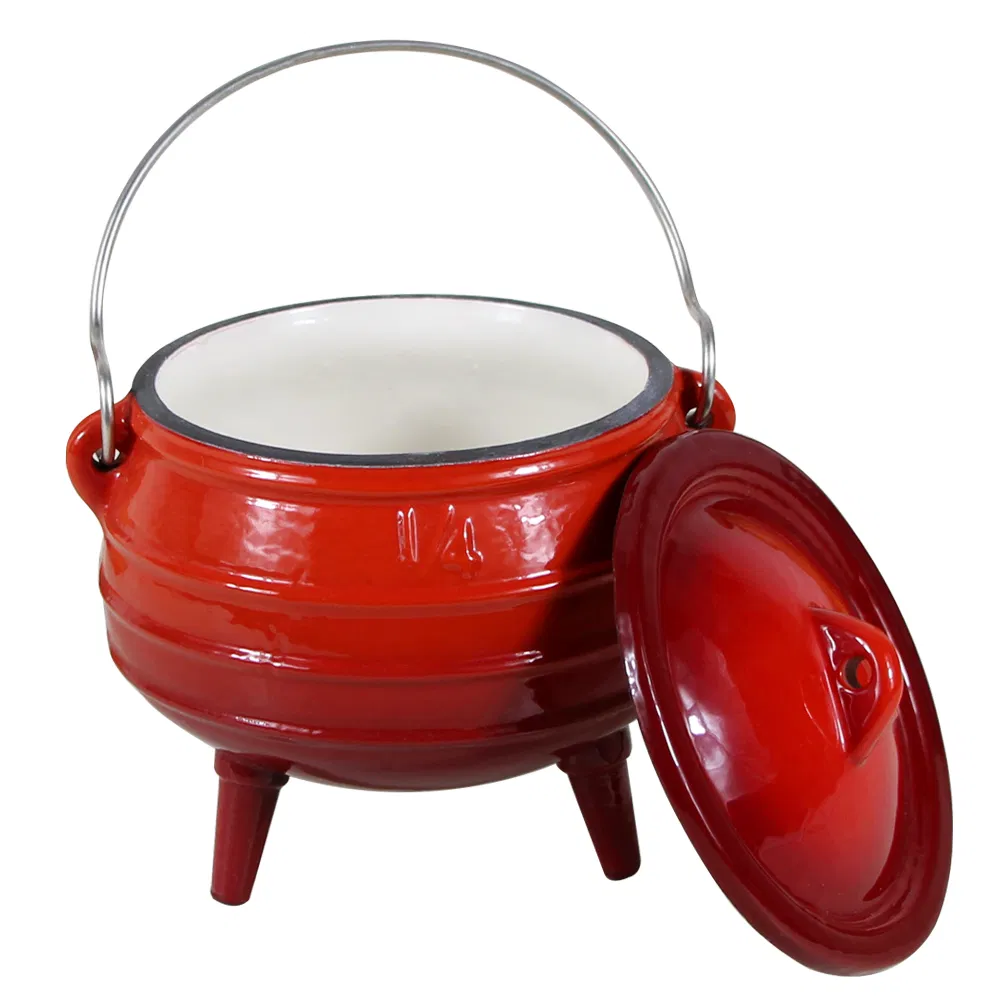 Чугунный кемпинговый котелок Dutch Oven с антипригарным покрытием