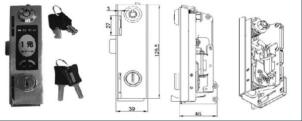 Coin Operated Lock, Locker Lock, Coin Lock, Door Lock, Euro Coin Lock