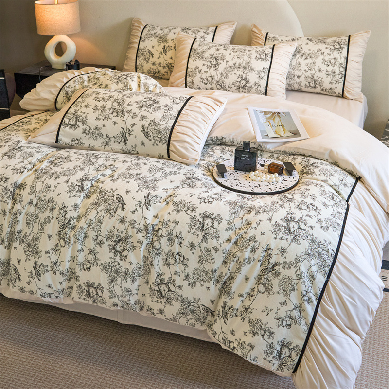 Wholesale High-Quality 100% Cotton Bedding Set Custom Color Bed Sheets