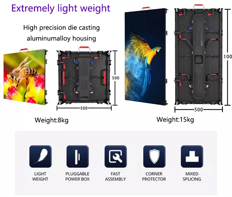 P2.976/ P3.91/ P4.81/ P5.95 SMD Rental Indoor High Brightness Waterproof LED Display with Module 250*250mm