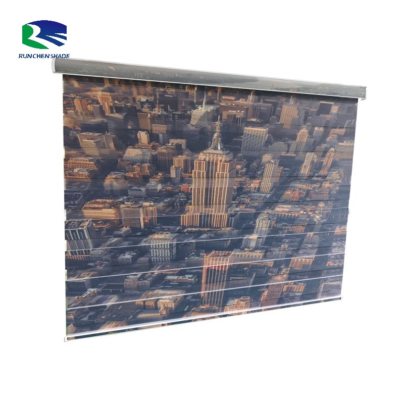 2025 Yst Factory Digital Printing Motorised Windproof Zebra Blinds
