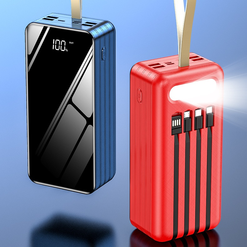 Портативный пауэрбанк 50000mAh с беспроводной зарядкой