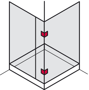 Design Square Glass Clamp 90 Degree for Glass Thickness 8-12 mm Shower Cubicle
