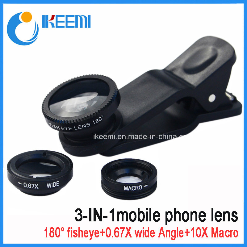 Universal Clip 3 in 1 Fisheye Lens for Mobile Phone