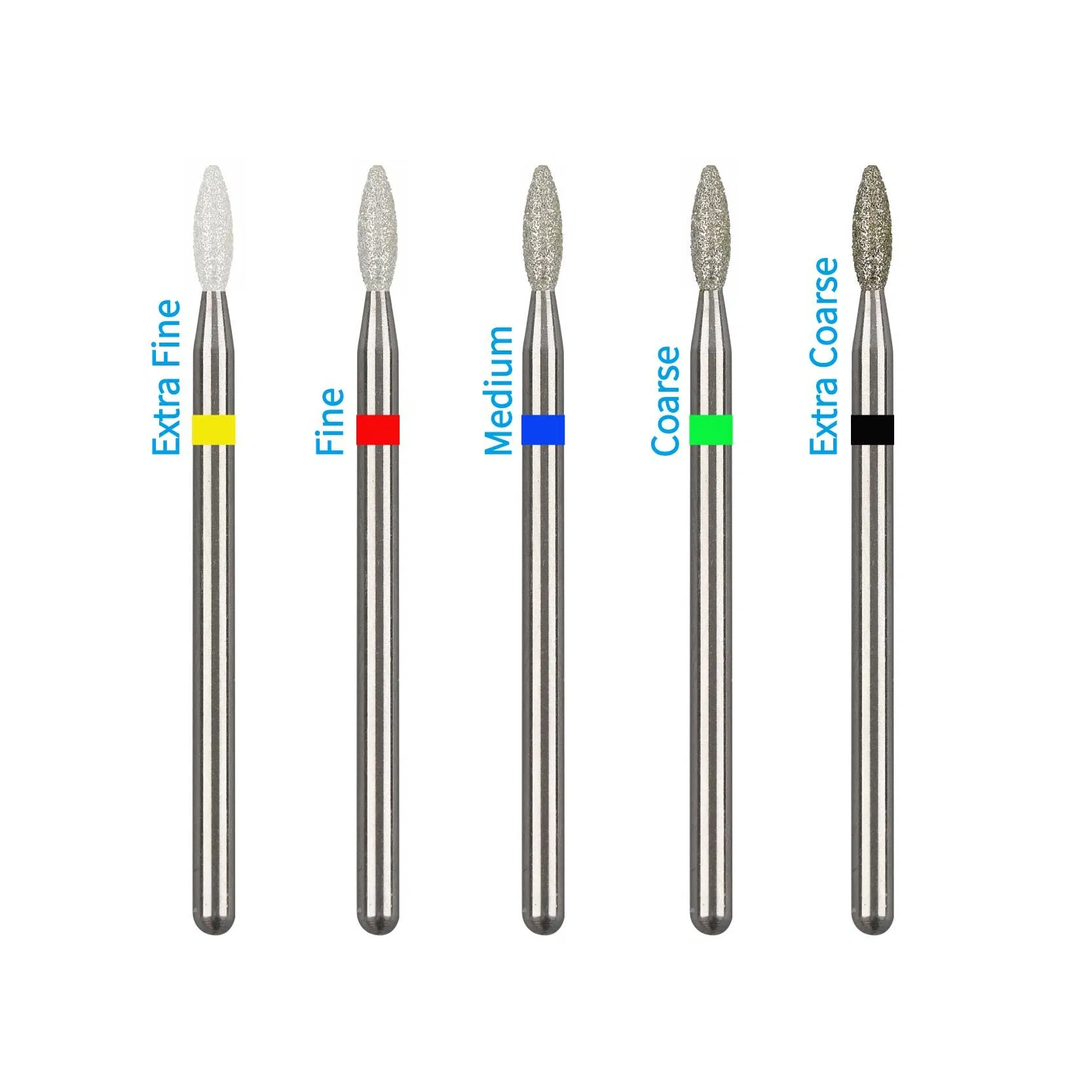 Different Grain Coarseness Oval Pointed Diamond Nail Drill Bit