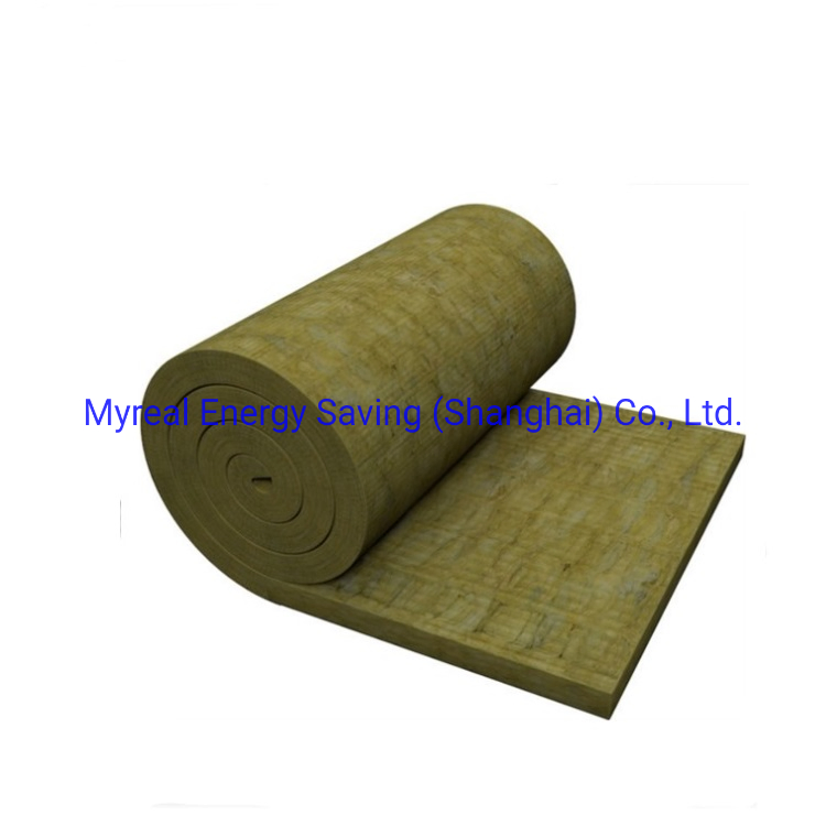 60kg/M3 Fireproof Rock Wool Blanket Insulation Wire Mesh Thermal Insulation Rock Wool Blanket