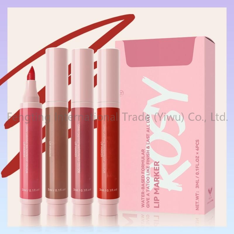 Matte Smooth Texture Non-Stick Lip Tint Pen Waterproof Long-Lasting Mineral Colourable Marker Long-Lasting Lip Liner Set