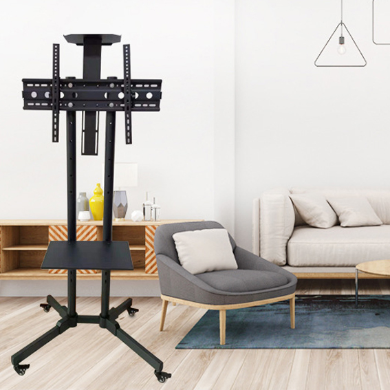 32-60 Inch TV Cart Height Adjustable 180cm Mobile LED LCD TV Mount Trolley Wheels Universal Bracket Floor TV Stand