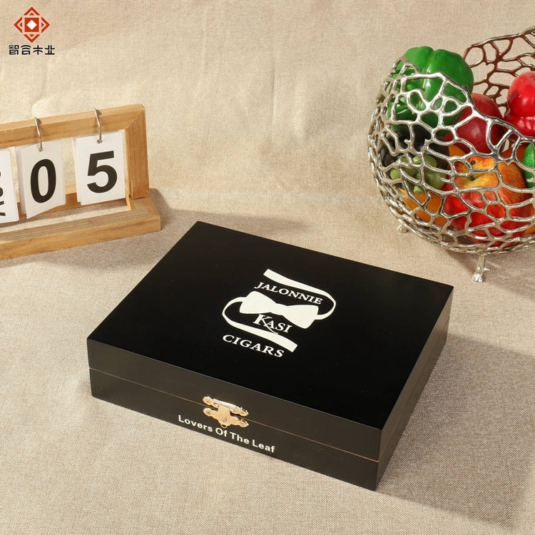 Wooden Box Solid Cigar Humidor Box Case with Hinged Lid Wooden Luxury Carton Cabinet American Style Mahogany Wood Box
