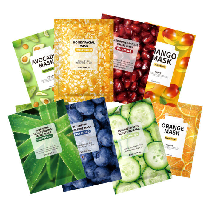 Wholesale Private Label Moisturizing Whitening Brightening Avocado Fruit Facial Masks Face Skin Care Sheet Face Mask
