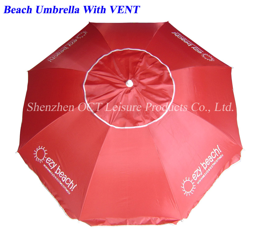 Pomotional Beach Umbrella with Vent and UV Protection (OCT-BUAD7)