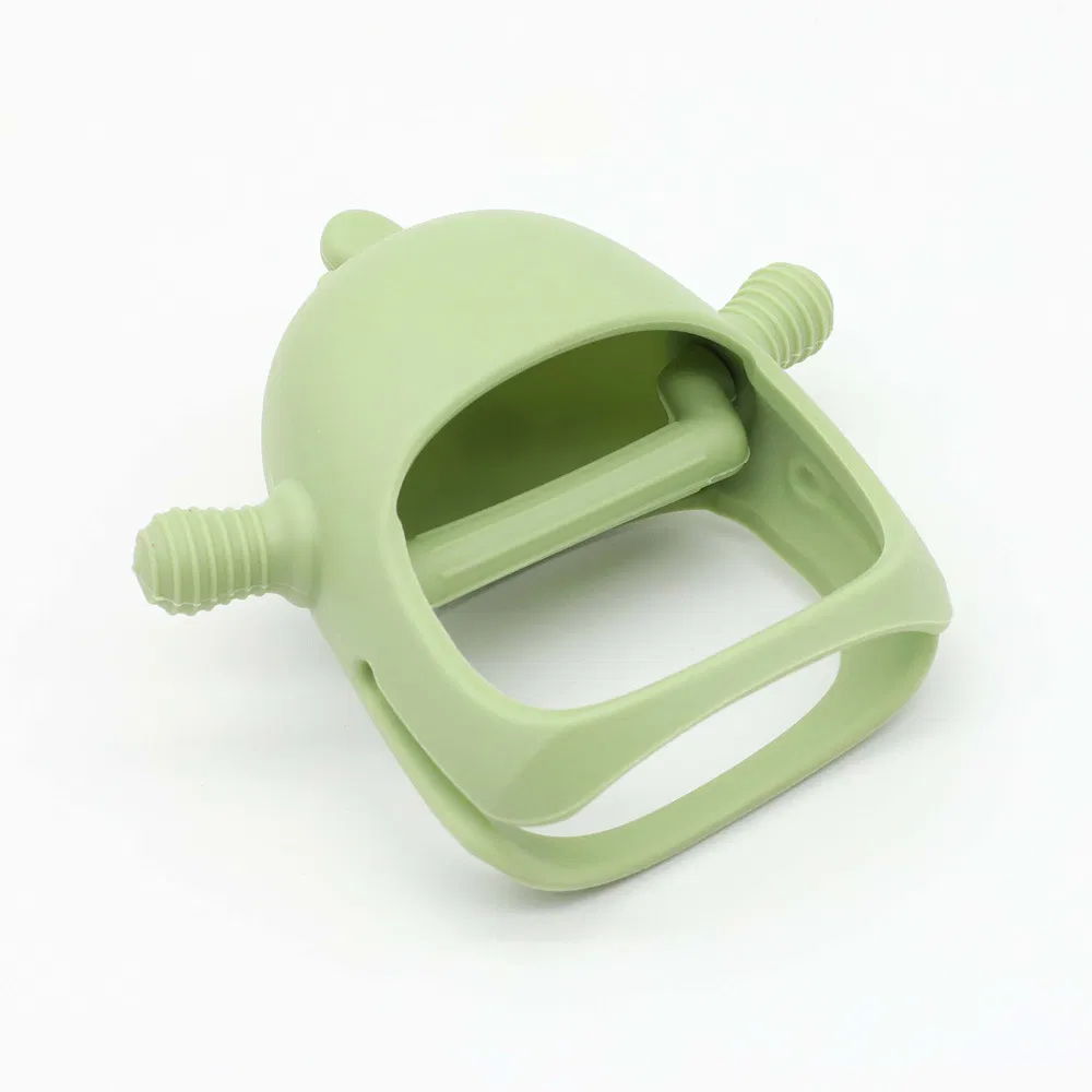 Anti Dropping Wrist Hand Teether Mitten Baby Chew Toys Baby Teething Toy Silicone Teether